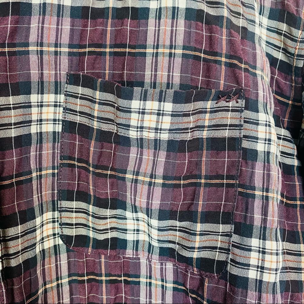 ELIZABETH & JAMES Carine Plaid Shirt Black Cherry - Picture 7 of 10